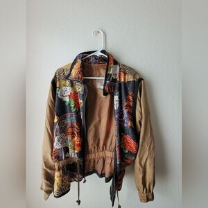 Vintage 100% silk jacket with funky pattern